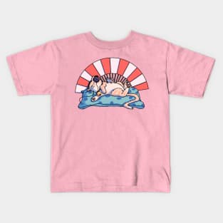 Fluffy sleepy cat Kids T-Shirt